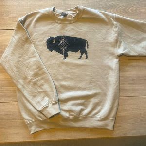 Tan Aztec Buffalo Sweatshirt- Medium